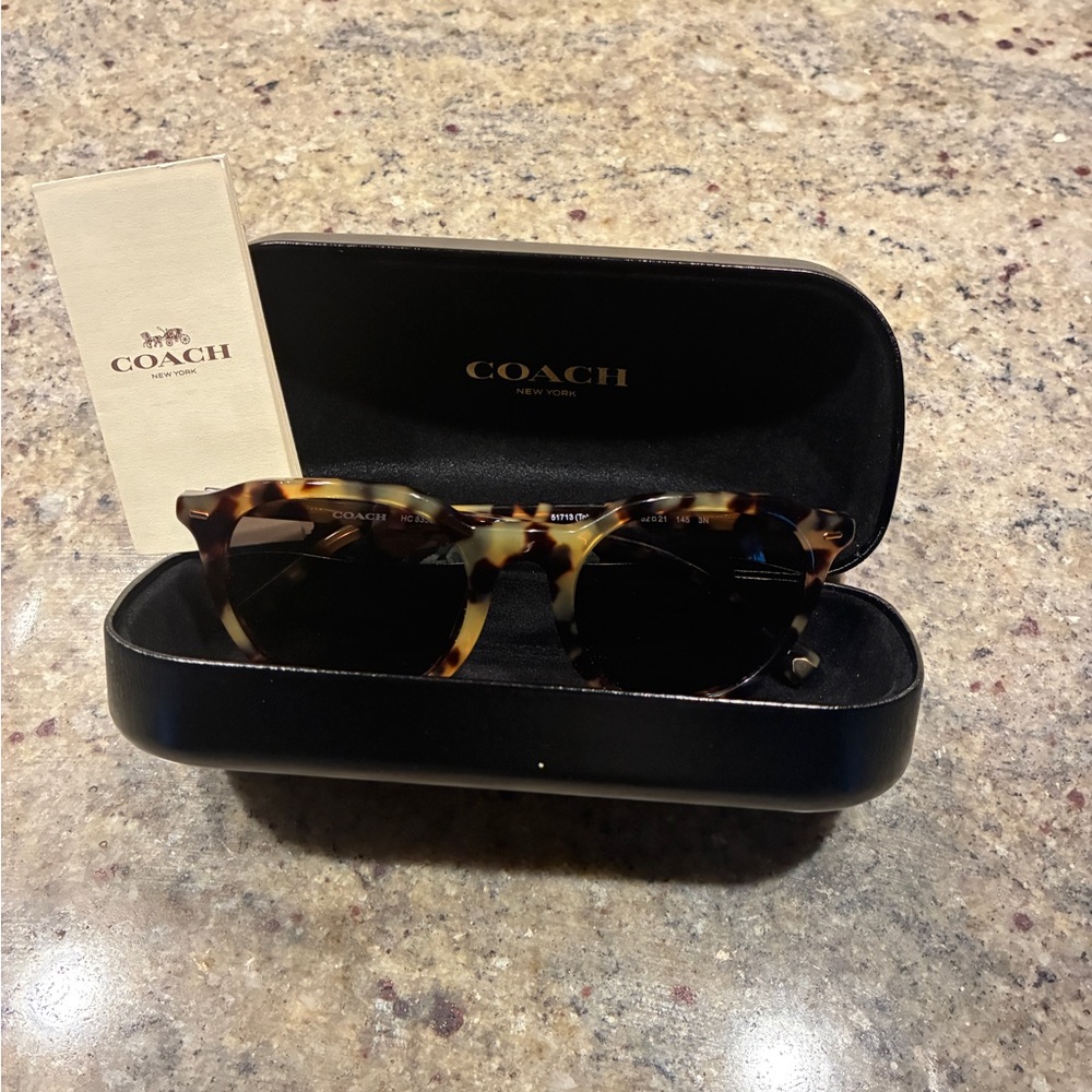 Coach Tortoise Frame Sunglasses with Black Case